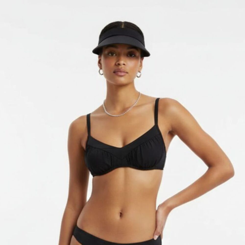 Swim Systems Black Bikini Swim Suit Top NEW 32D
